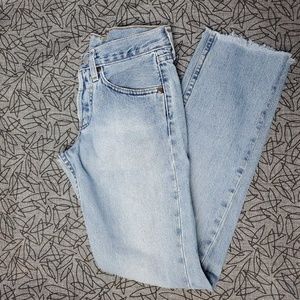 Vintage button fly Levi's 502 jeans raw hem